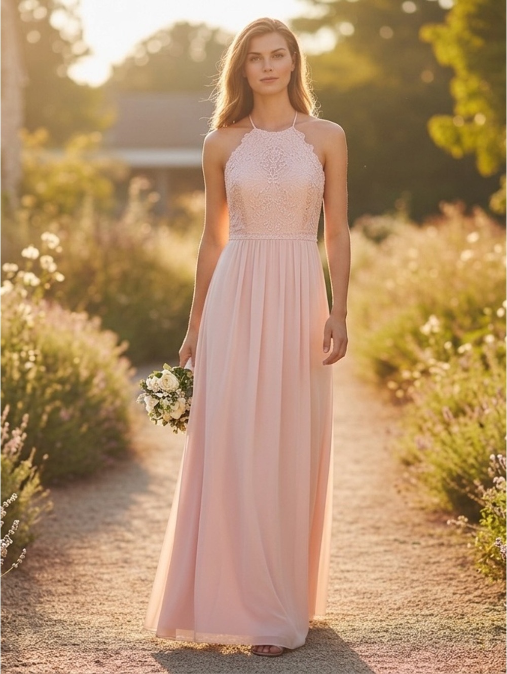 10 Lela Rose Bridesmaid Chiffon Dress in Blush
